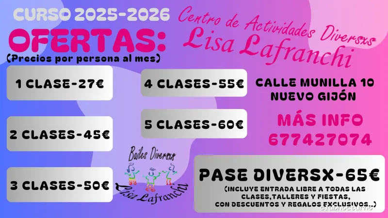 Escuela de baile Centro de actividades diversxs, Lisa Lafranchi. Academia de Baile. Bailes diversxs.